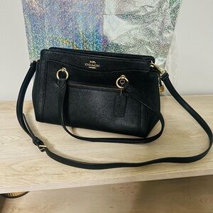 Coach Black Crossbody Bag with Gold Accents